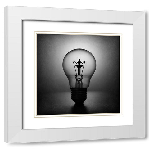 Meditation. The Inner Light. White Modern Wood Framed Art Print with Double Matting by Ivanova, Victoria