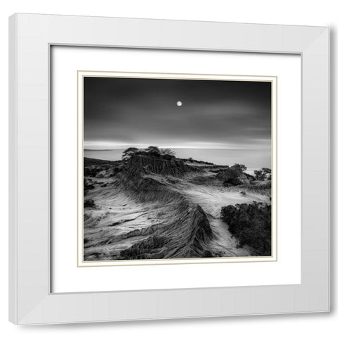 Moon Over Broken Hill White Modern Wood Framed Art Print with Double Matting by Fan, Yi