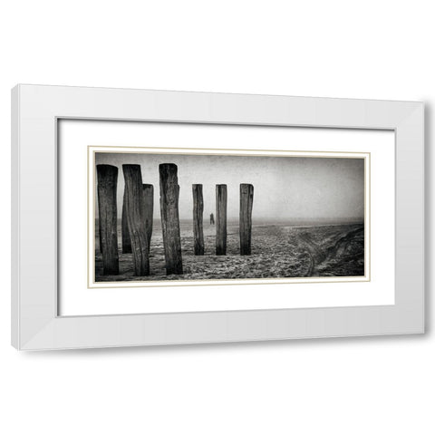 Astray White Modern Wood Framed Art Print with Double Matting by Claes, Gilbert
