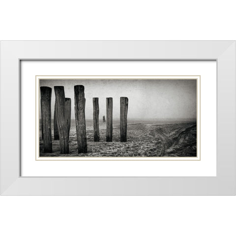 Astray White Modern Wood Framed Art Print with Double Matting by Claes, Gilbert