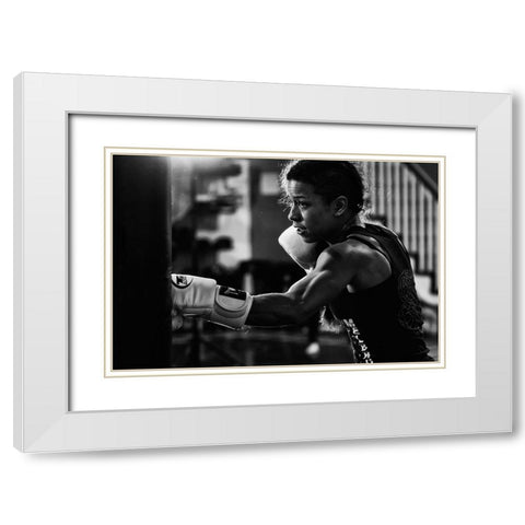 Training White Modern Wood Framed Art Print with Double Matting by Zhao, Henry