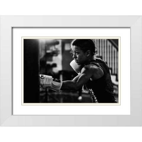 Training White Modern Wood Framed Art Print with Double Matting by Zhao, Henry