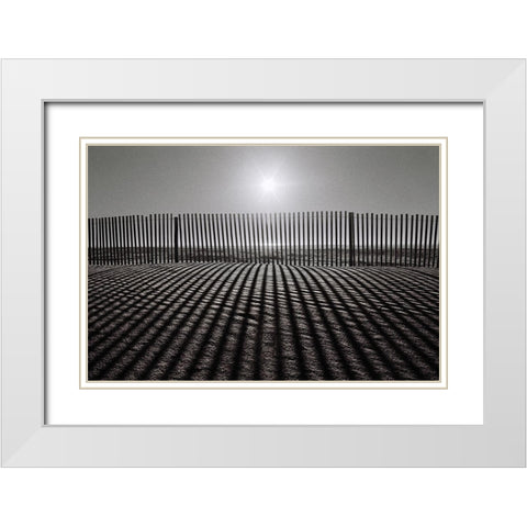 Grey Over Grey White Modern Wood Framed Art Print with Double Matting by Abrantes, Paulo