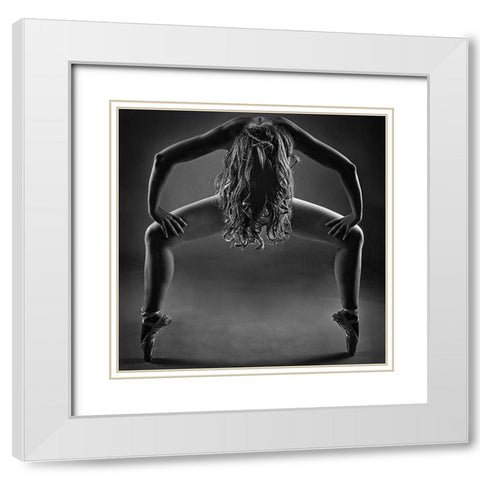 The M Shape White Modern Wood Framed Art Print with Double Matting by Gallon, Florian