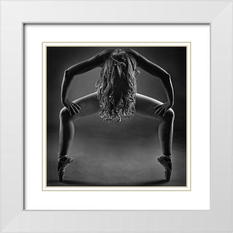 The M Shape White Modern Wood Framed Art Print with Double Matting by Gallon, Florian