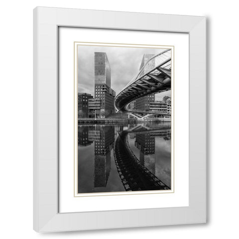 Between The Two Towers White Modern Wood Framed Art Print with Double Matting by Serra, Peru