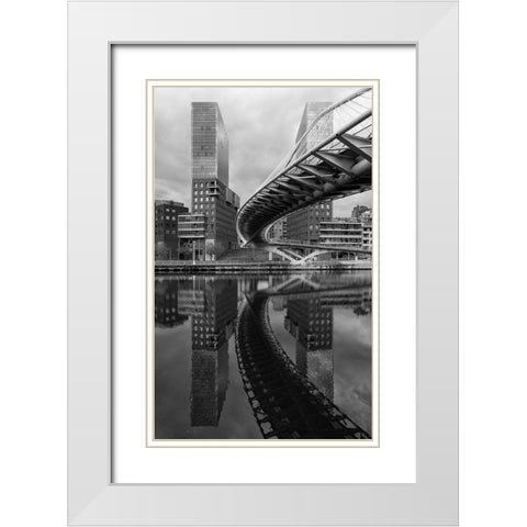Between The Two Towers White Modern Wood Framed Art Print with Double Matting by Serra, Peru