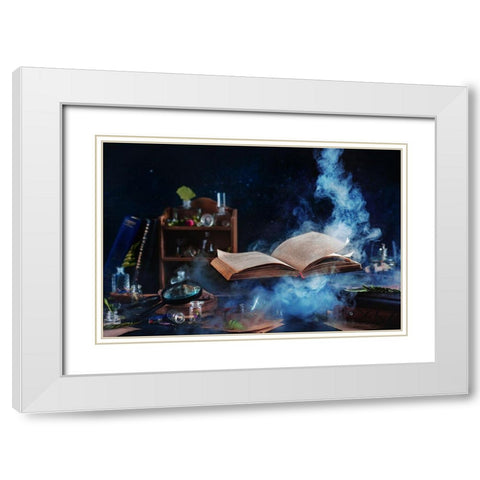 Levitation Spell White Modern Wood Framed Art Print with Double Matting by Belenko, Dina