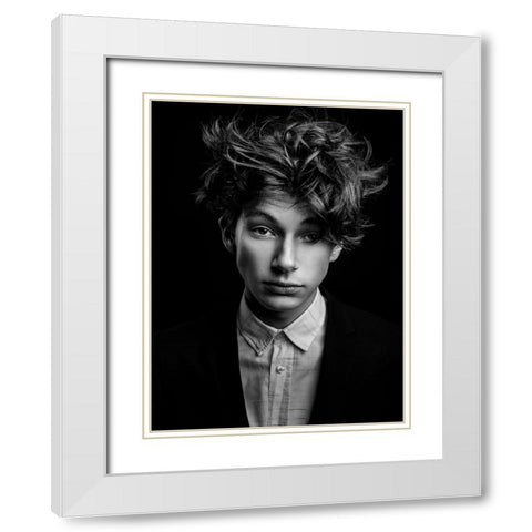 Sebastian White Modern Wood Framed Art Print with Double Matting by Krystynek MQEP, Martin