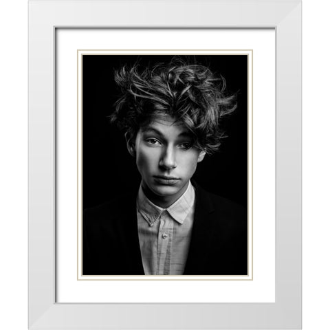 Sebastian White Modern Wood Framed Art Print with Double Matting by Krystynek MQEP, Martin