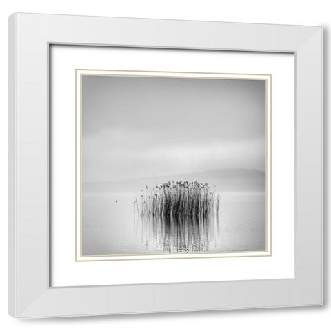 Morning Silence White Modern Wood Framed Art Print with Double Matting by Digalakis, George