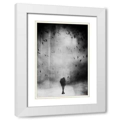 Untitled White Modern Wood Framed Art Print with Double Matting by Riegler, Daniela
