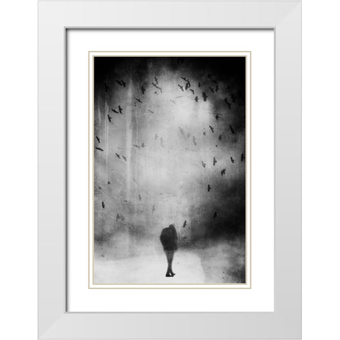 Untitled White Modern Wood Framed Art Print with Double Matting by Riegler, Daniela