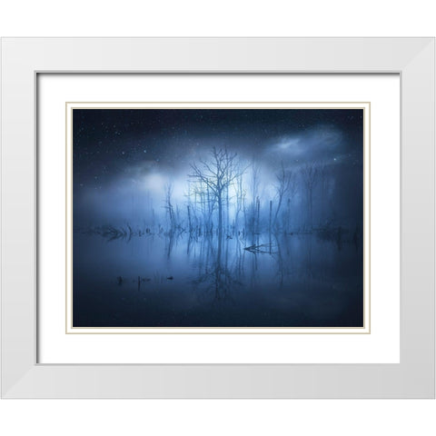 Stranger Things White Modern Wood Framed Art Print with Double Matting by Lindsten, Christian