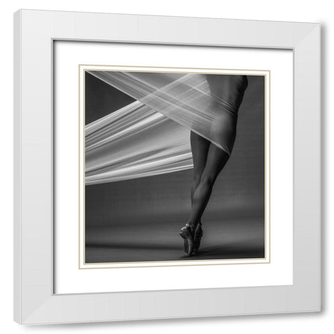 Balance White Modern Wood Framed Art Print with Double Matting by Jan Dyb, Malvin