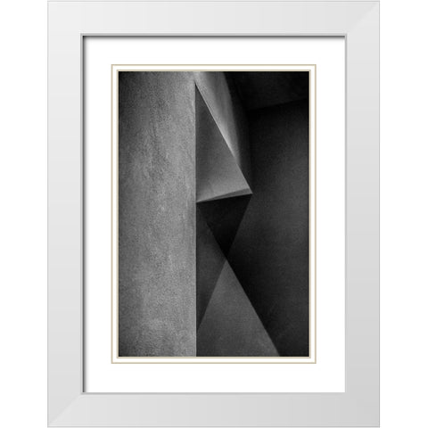 Grey Shadows White Modern Wood Framed Art Print with Double Matting by Schuster, Inge