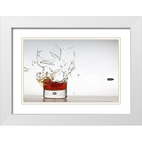 Shot Of Whisky White Modern Wood Framed Art Print with Double Matting by Augusteijn, Lex