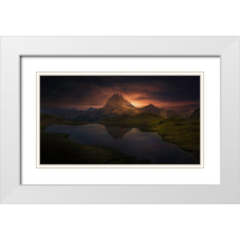 Farewell Of The Day White Modern Wood Framed Art Print with Double Matting by Garcia, Alejandro