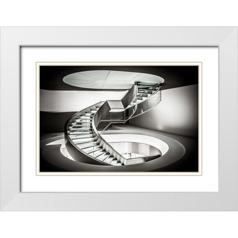 Stairway To Heaven White Modern Wood Framed Art Print with Double Matting by Bernardino Coelho, Antonio