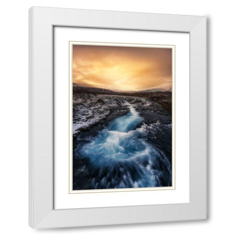 Bruarfoss White Modern Wood Framed Art Print with Double Matting by Ruiz Dueso, Jorge