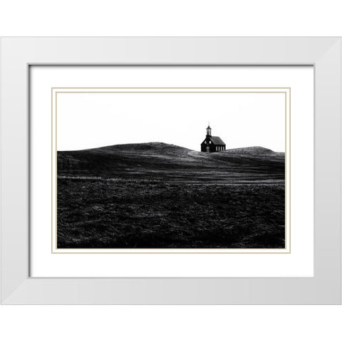 Black Chapel White Modern Wood Framed Art Print with Double Matting by Oncete, Julien
