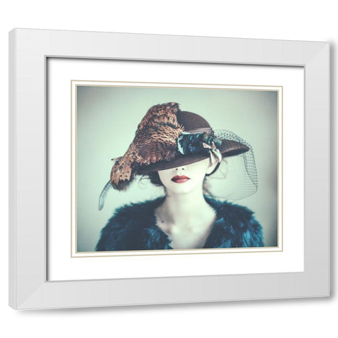 Pheasant White Modern Wood Framed Art Print with Double Matting by Russocka, Magdalena
