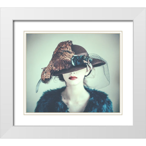 Pheasant White Modern Wood Framed Art Print with Double Matting by Russocka, Magdalena