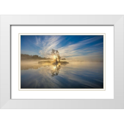 The Island White Modern Wood Framed Art Print with Double Matting by Keller