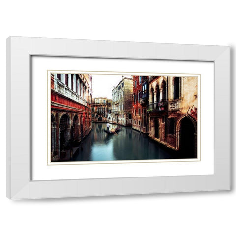 The Gondolier White Modern Wood Framed Art Print with Double Matting by Chiriaco, Carmine