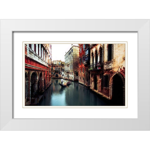 The Gondolier White Modern Wood Framed Art Print with Double Matting by Chiriaco, Carmine
