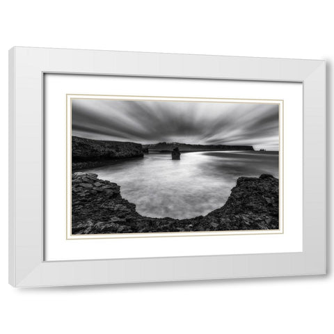 Hard Wind White Modern Wood Framed Art Print with Double Matting by Ruiz Dueso, Jorge