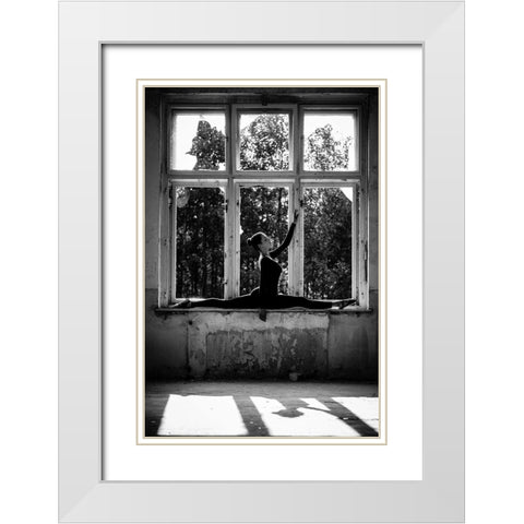 Dance White Modern Wood Framed Art Print with Double Matting by Krystynek Mqep, Martin