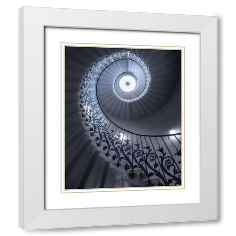 Tulip Stairs White Modern Wood Framed Art Print with Double Matting by Cuomo, Massimo
