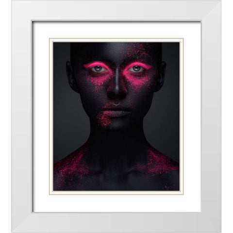 Pink White Modern Wood Framed Art Print with Double Matting by Malikov, Alex