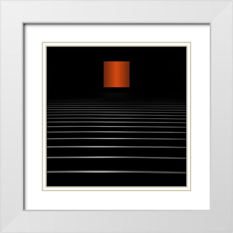 Alta Quadratum White Modern Wood Framed Art Print with Double Matting by Claes, Gilbert