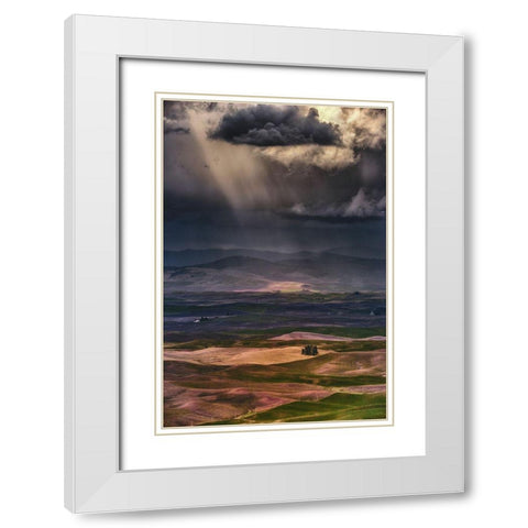 Rain Clouds White Modern Wood Framed Art Print with Double Matting by Jacobs, Lydia