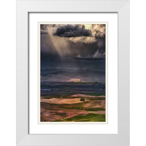 Rain Clouds White Modern Wood Framed Art Print with Double Matting by Jacobs, Lydia