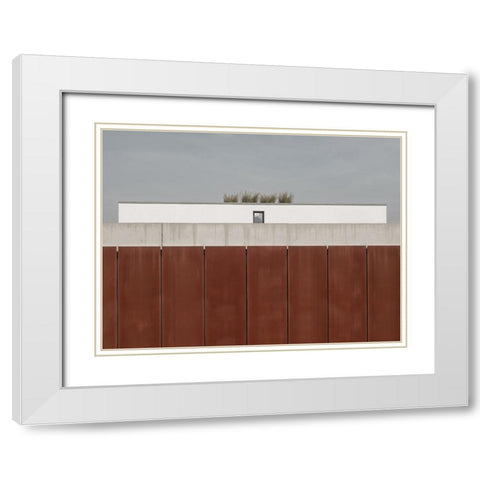 Behind The Wall White Modern Wood Framed Art Print with Double Matting by Lenzen, Klaus
