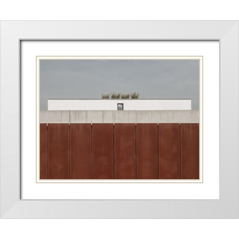 Behind The Wall White Modern Wood Framed Art Print with Double Matting by Lenzen, Klaus