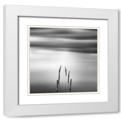 As Time Goes By 003 White Modern Wood Framed Art Print with Double Matting by Digalakis, George