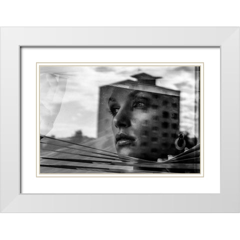 Window White Modern Wood Framed Art Print with Double Matting by Krystynek MQEP, Martin