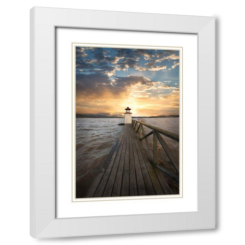 Enlightened White Modern Wood Framed Art Print with Double Matting by Lindsten, Christian