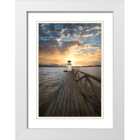 Enlightened White Modern Wood Framed Art Print with Double Matting by Lindsten, Christian