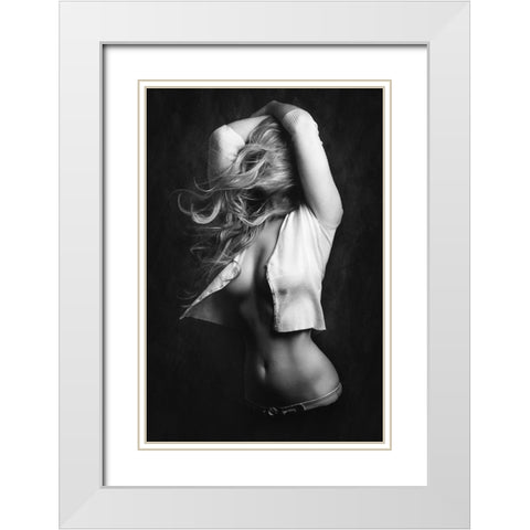 Mia White Modern Wood Framed Art Print with Double Matting by Rise, Zachar