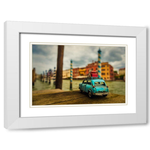 Venice Stopped White Modern Wood Framed Art Print with Double Matting by Francisco Partida, Luis