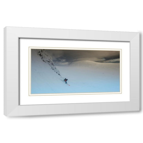 Moon Landscape White Modern Wood Framed Art Print with Double Matting by Verbiest, Eric