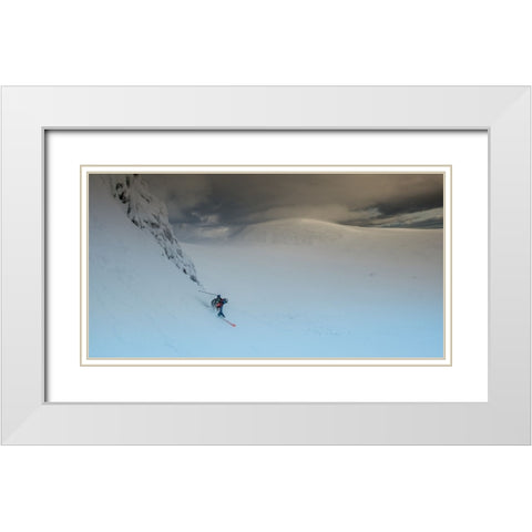 Moon Landscape White Modern Wood Framed Art Print with Double Matting by Verbiest, Eric
