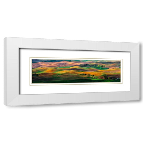 The Palouse White Modern Wood Framed Art Print with Double Matting by Zhu, Hua