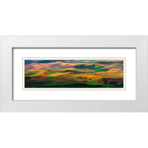 The Palouse White Modern Wood Framed Art Print with Double Matting by Zhu, Hua