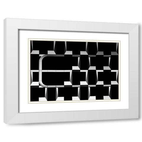 Face Fraud White Modern Wood Framed Art Print with Double Matting by Van Son, Greetje